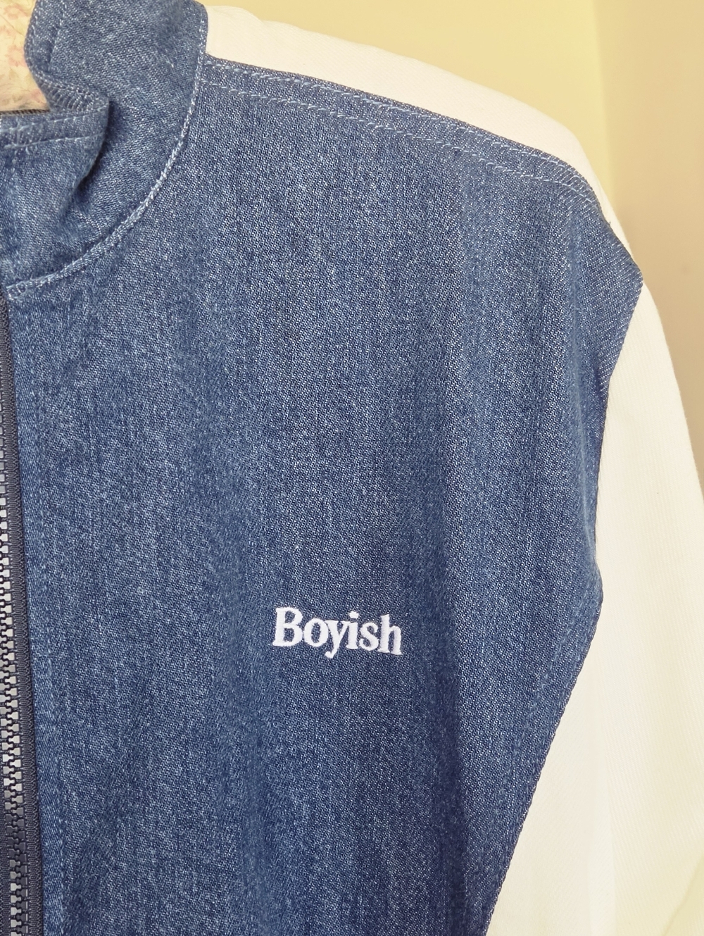 Boyish Denim Color Block Track Jacket NWT - Picture 2 of 9